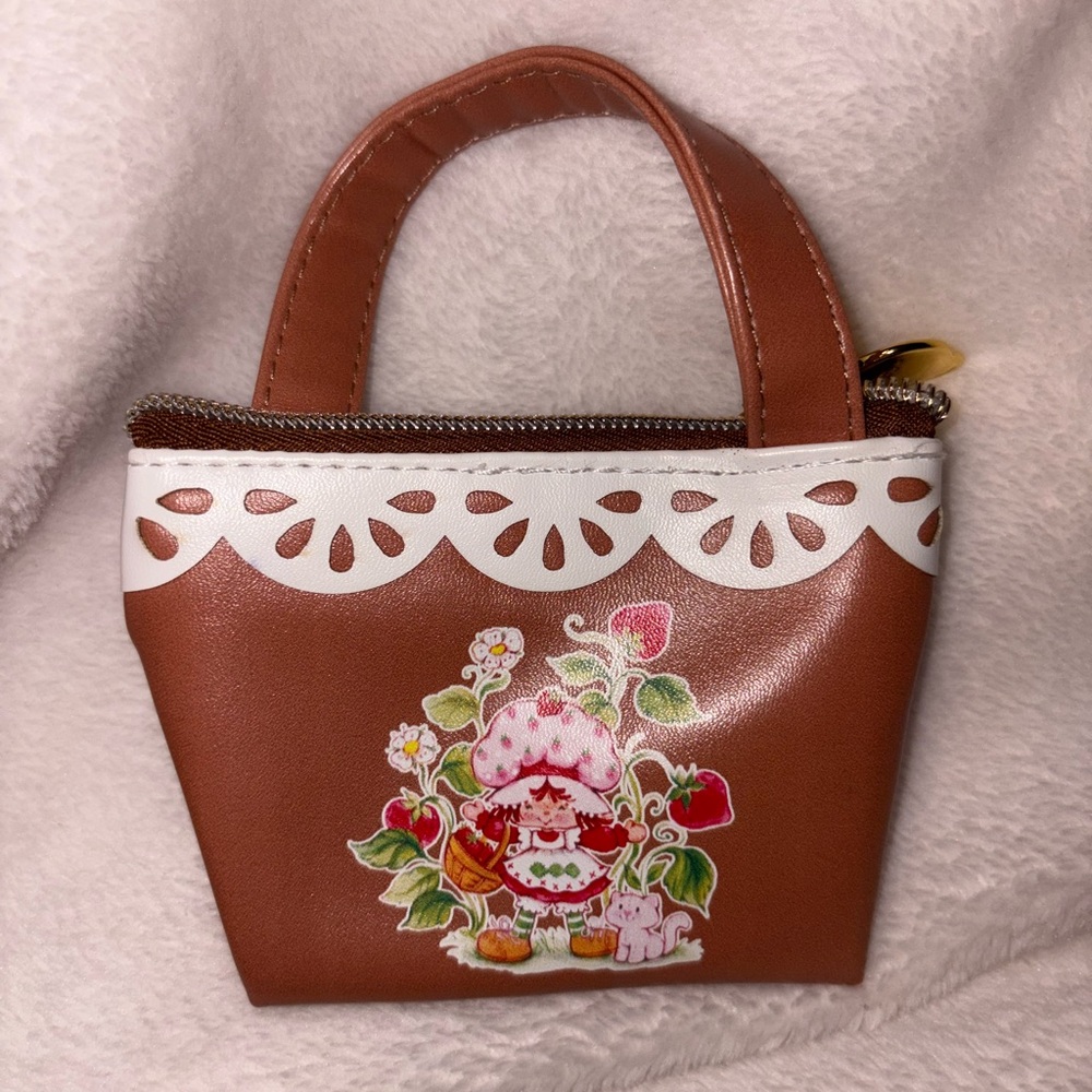 Charming Brown Mini Bag with Floral Motif